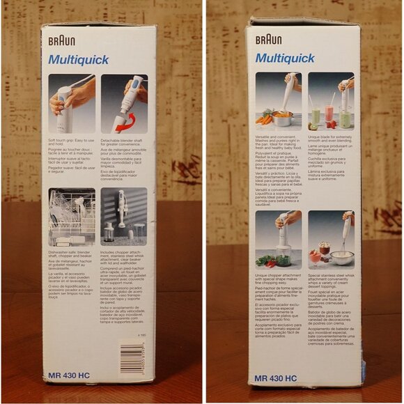 Braun Multiquick 200 watt HandBlender Chopper Model MR430HC Accessories Open Bx - Picture 8 of 8